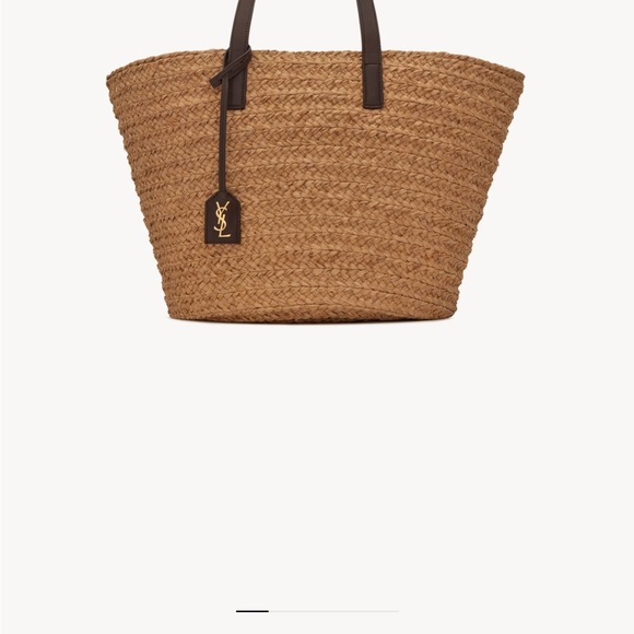 Saint Laurent Ladies Natural Medium Panier Raffia Bag - Picture 13 of 15